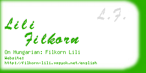 lili filkorn business card